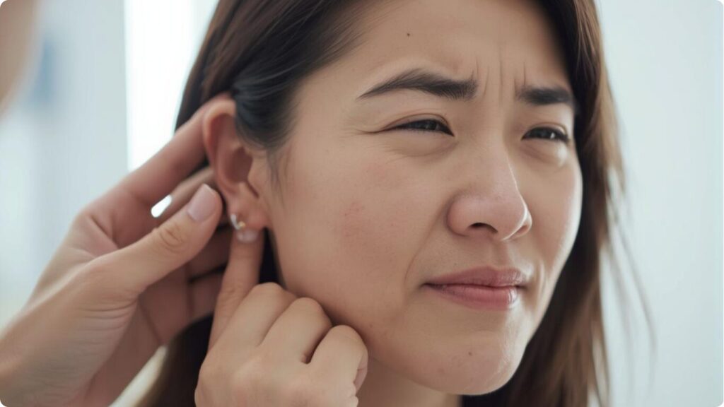 耳の下を押すと痛い原因は?片方だけの腫れ・しこりの対処法や何科を受診すべきか解説します。